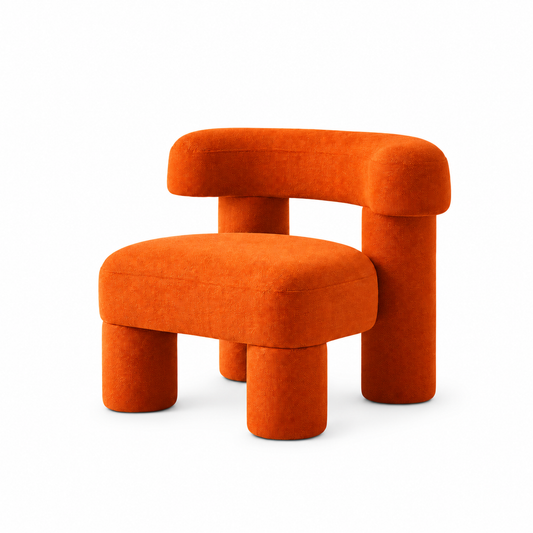 Bruno Velvet Armchair — velvet armchair, three-quarter view | Belmont & Kensing