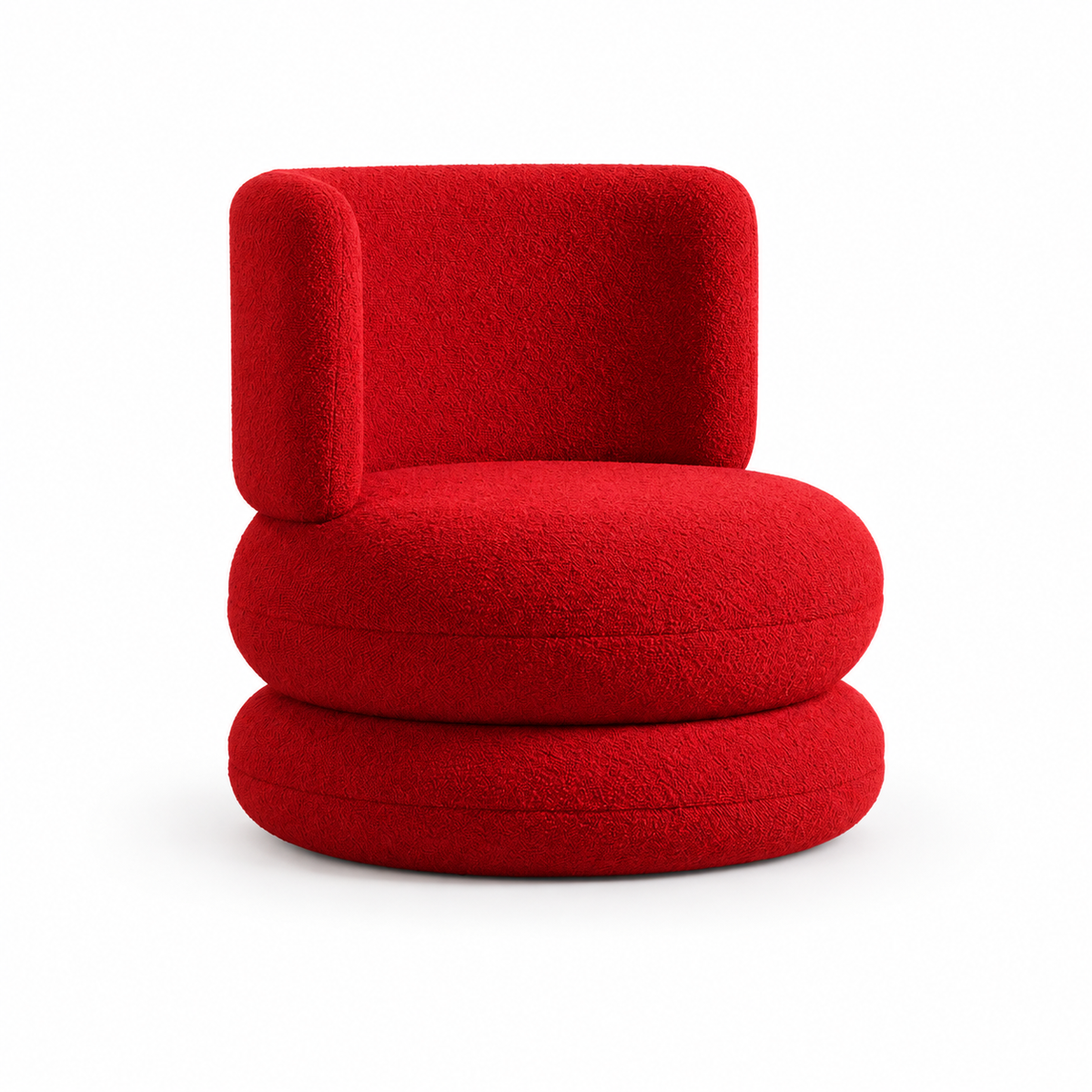 Otto Bouclé Swivel Chair — bouclé swivel chair, front view | Belmont & Kensing