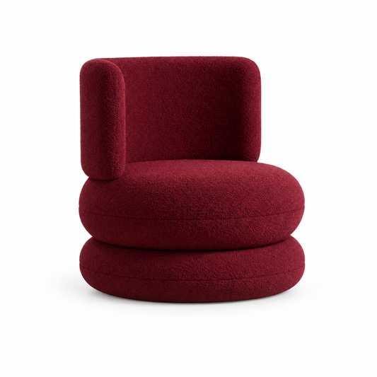 Otto Bouclé Swivel Chair — bouclé swivel chair, side profile | Belmont & Kensing