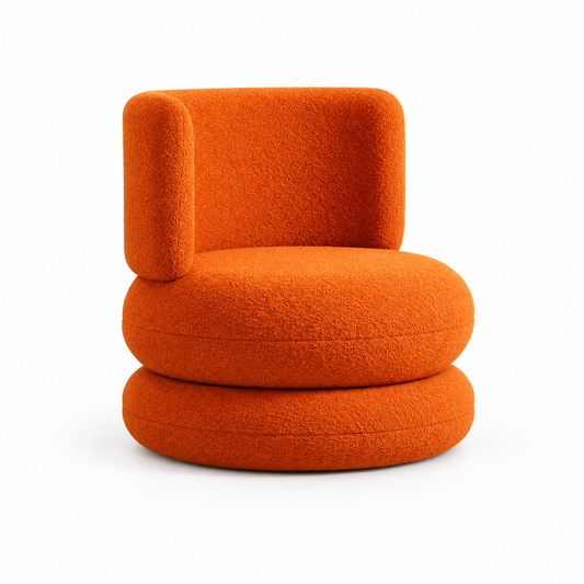 Otto Bouclé Swivel Chair — bouclé swivel chair, three-quarter view | Belmont & Kensing