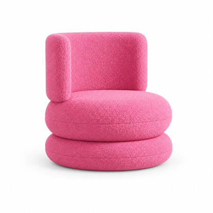 Otto Bouclé Swivel Chair — bouclé swivel chair, angled view | Belmont & Kensing