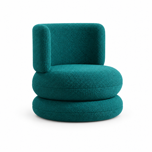 Otto Bouclé Swivel Chair — bouclé swivel chair styled in a living room | Belmont & Kensing