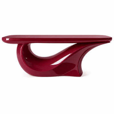 Rosa Wave Console Table — wave-form console table in pink, front view | Belmont & Kensing