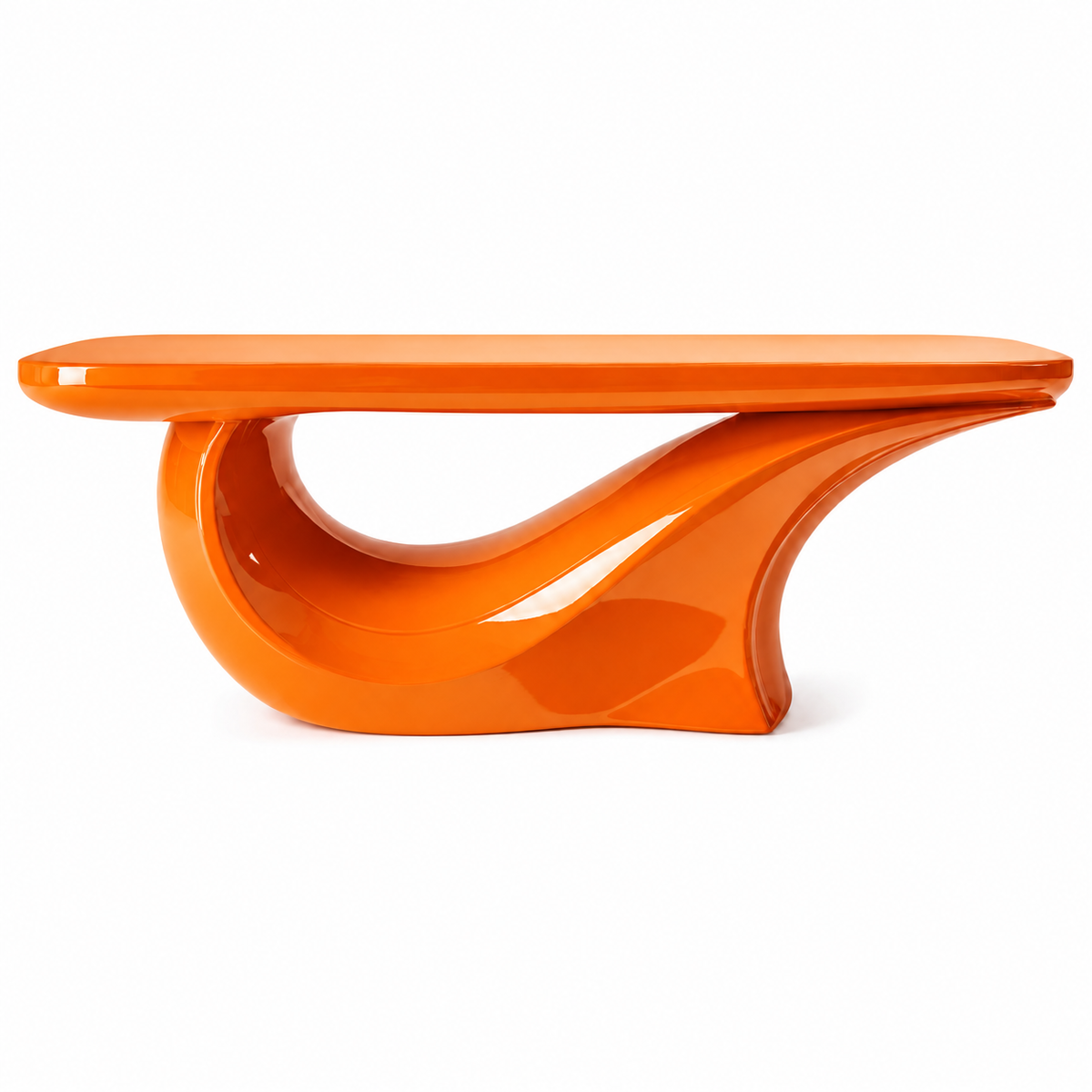 Rosa Wave Console Table — close-up of the lacquered wave detail | Belmont & Kensing
