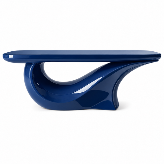 Rosa Wave Console Table — wave-form console table in pink, alternate view | Belmont & Kensing