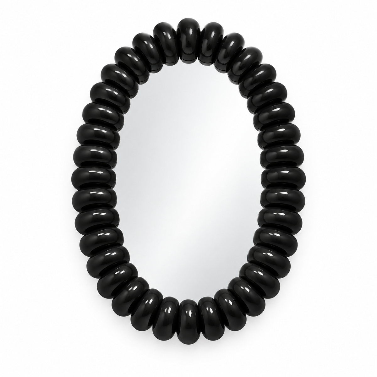 Bobble Oval Mirror — bobble-framed oval mirror in tangerine | Belmont & Kensing