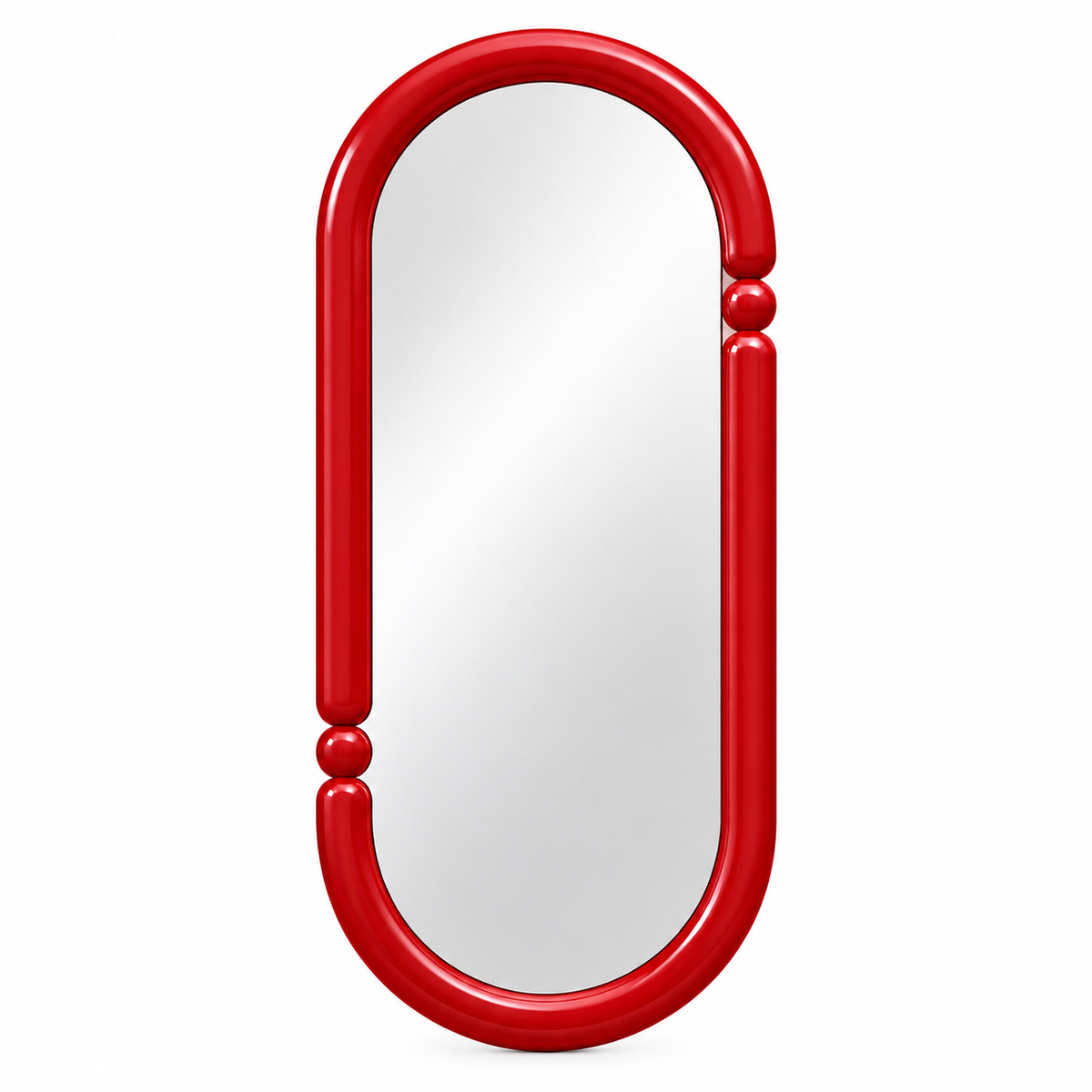 Oval Wall Mirror — oval wall mirror in forest green, front view | Belmont & Kensing