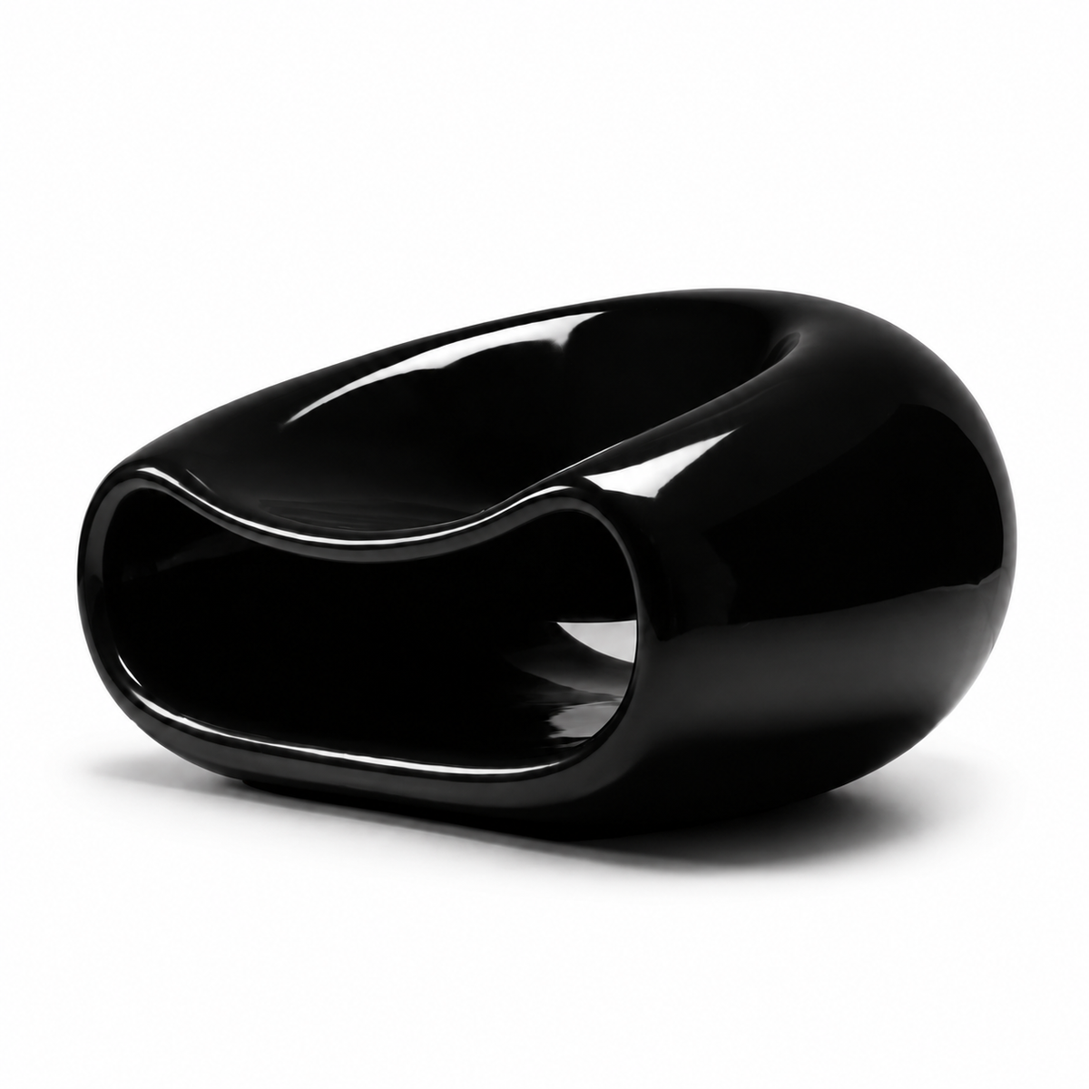Onda Curved Accent Stool — curved accent stool, side profile | Belmont & Kensing