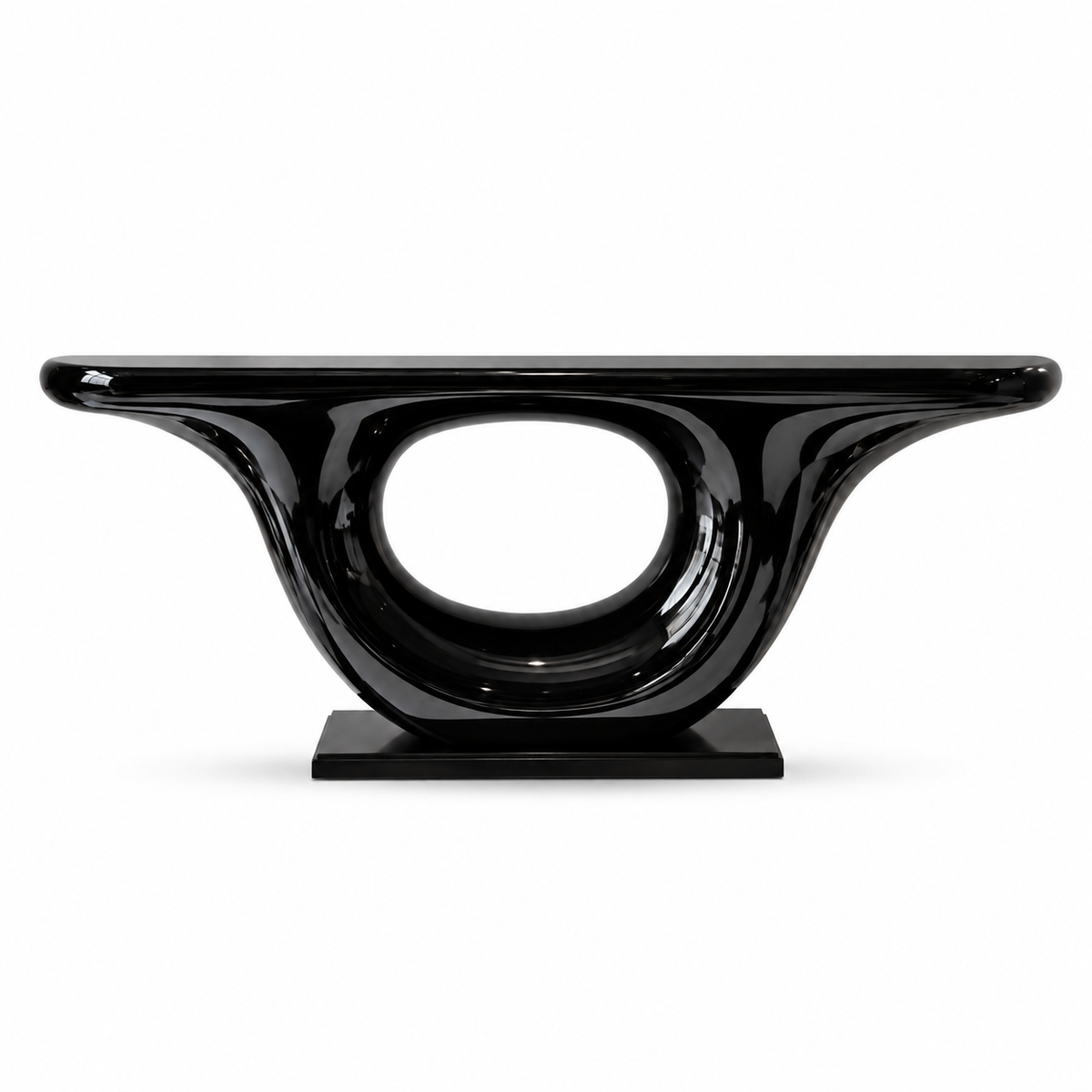 Bordeaux Trumpet Console Table — trumpet-base console table, alternate view | Belmont & Kensing