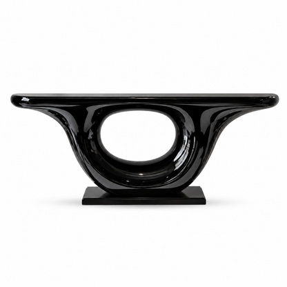 Bordeaux Trumpet Console Table — trumpet-base console table, alternate view | Belmont & Kensing