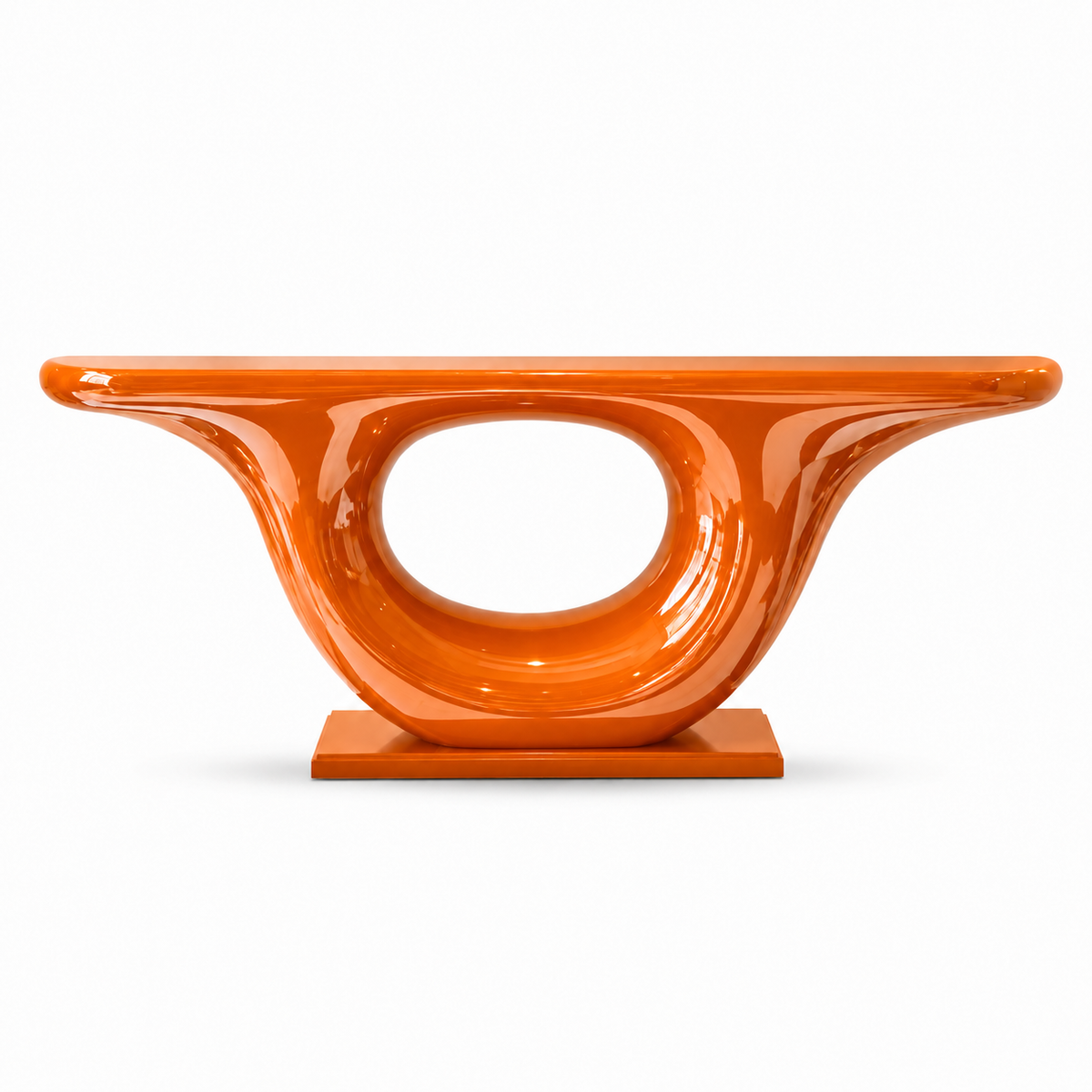 Bordeaux Trumpet Console Table — trumpet-base console table, side profile | Belmont & Kensing