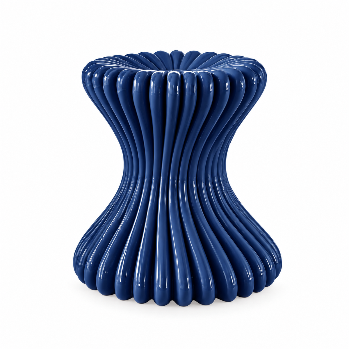 Colonna Fluted Hourglass Stool — fluted hourglass accent stool | Belmont & Kensing