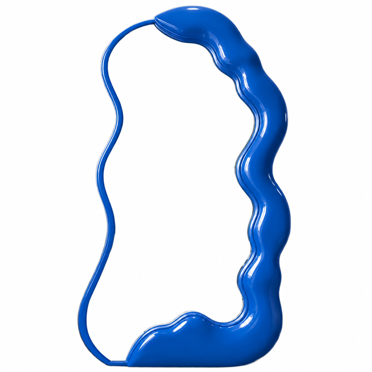 Wave Floor Mirror — wave-form floor mirror in red, alternate view | Belmont & Kensing