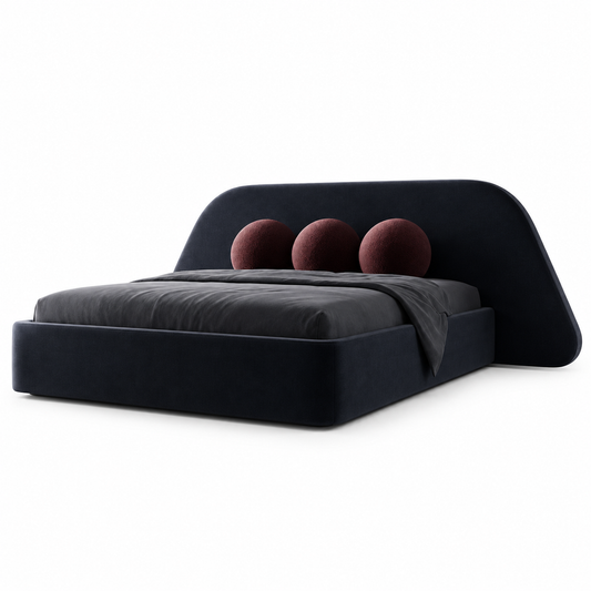 Bolster Platform Bed — platform bed in black and red | Belmont & Kensing