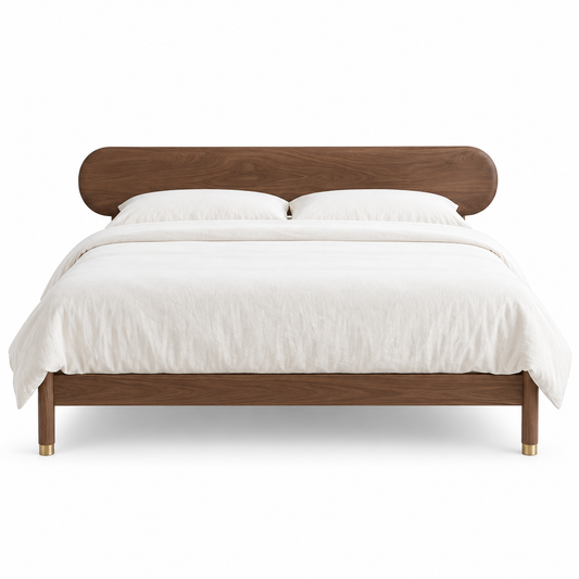 Bolster Platform Bed — platform bed in sand | Belmont & Kensing