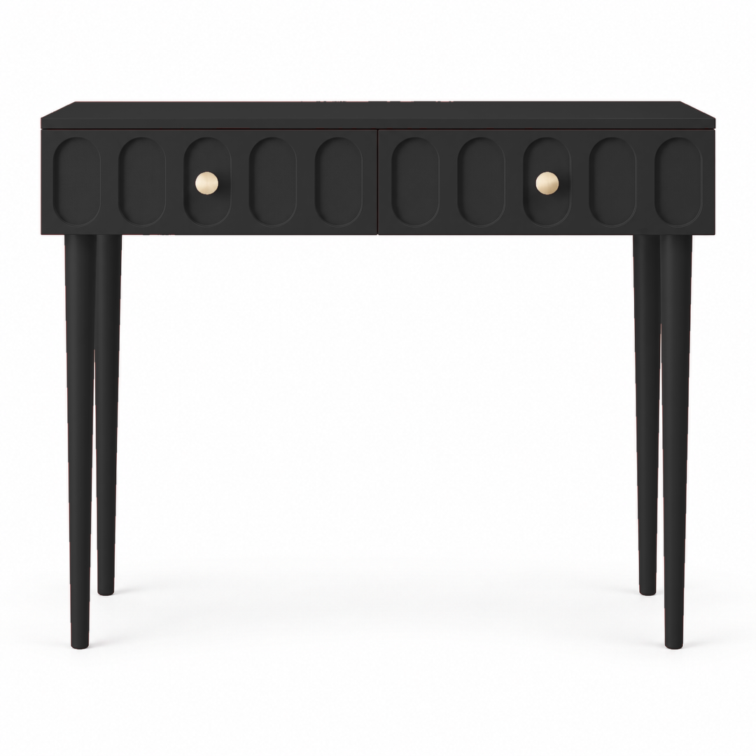 Bobbin Console Table — bobbin console table in oxblood, alternate view | Belmont & Kensing