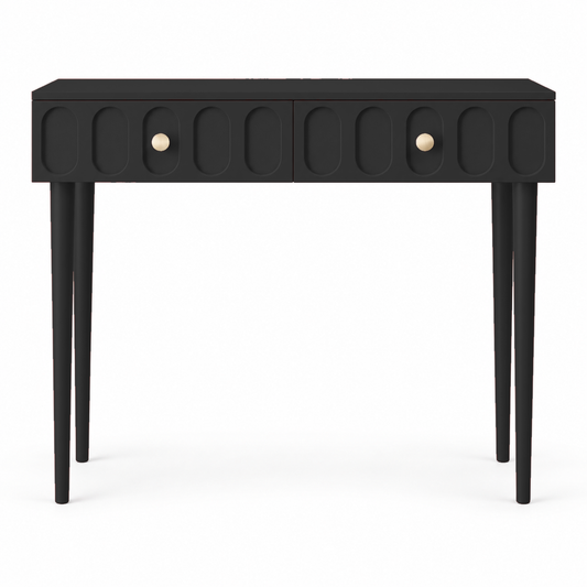 Bobbin Console Table — bobbin console table in oxblood, alternate view | Belmont & Kensing