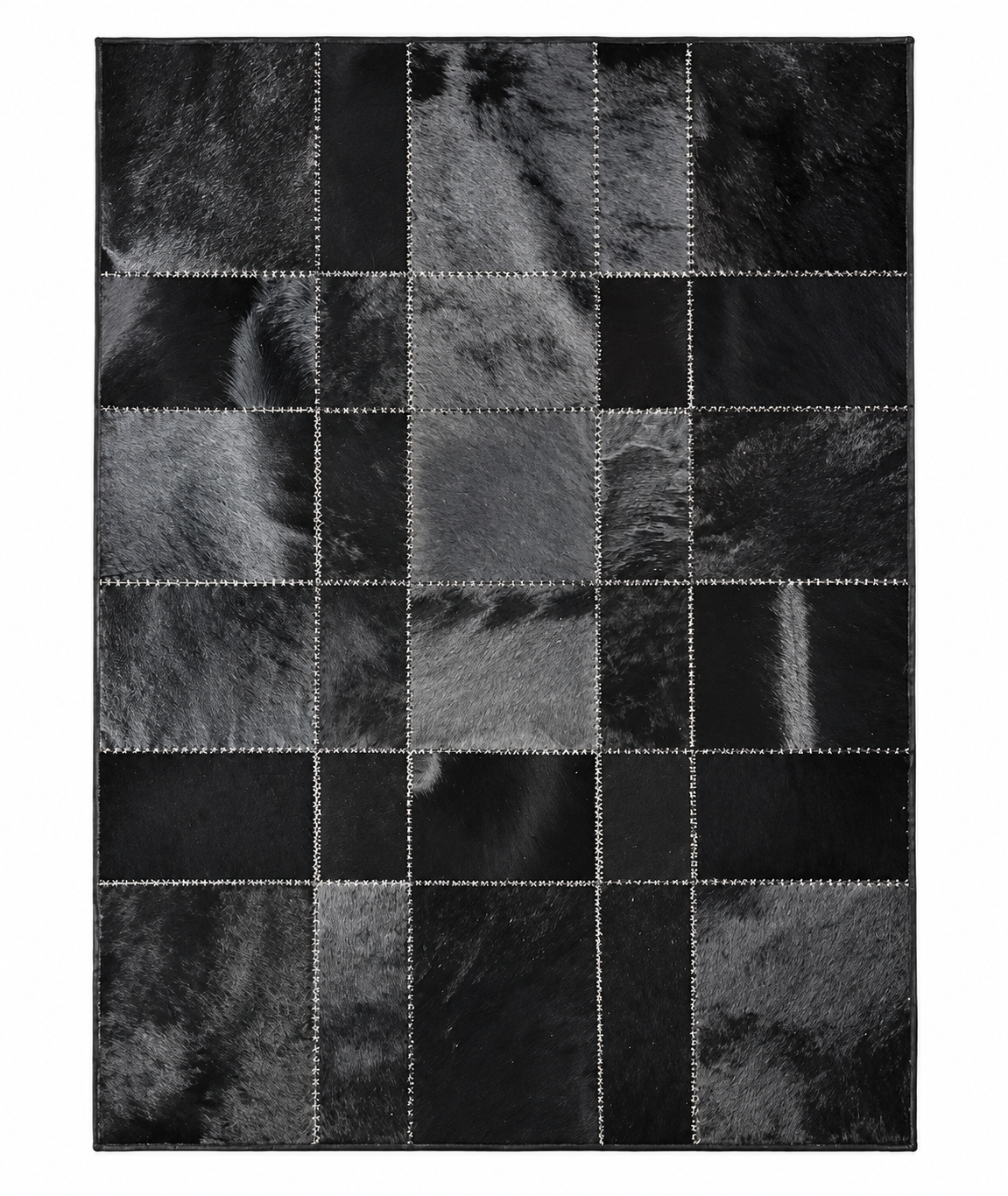 Quarry Patchwork Rug — patchwork rug in graphite | Belmont & Kensing