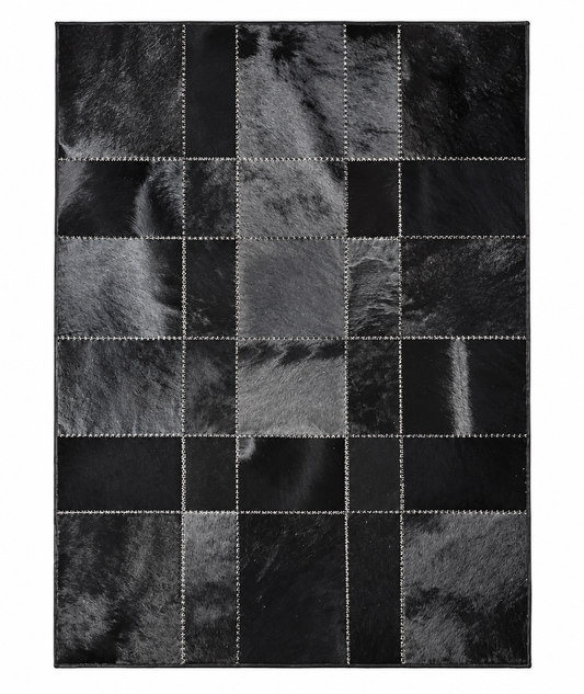 Quarry Patchwork Rug — patchwork rug in graphite | Belmont & Kensing