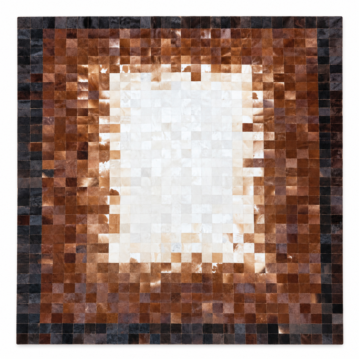 Terracotta Frame Patchwork Rug — patchwork rug in rust and ivory | Belmont & Kensing