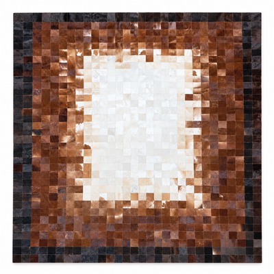 Terracotta Frame Patchwork Rug — patchwork rug in rust and ivory | Belmont & Kensing