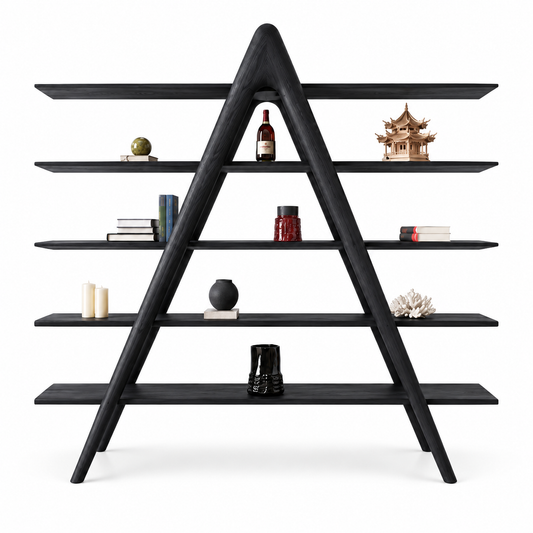 Arco A-Frame Bookshelf — A-frame bookshelf with open shelving | Belmont & Kensing