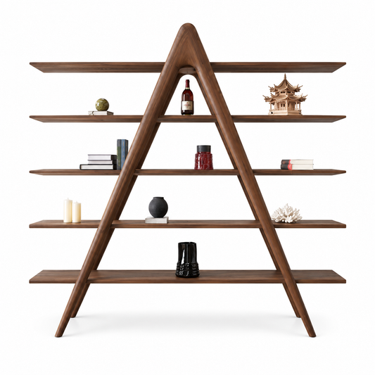 Arco A-Frame Bookshelf — A-frame bookshelf, alternate view | Belmont & Kensing
