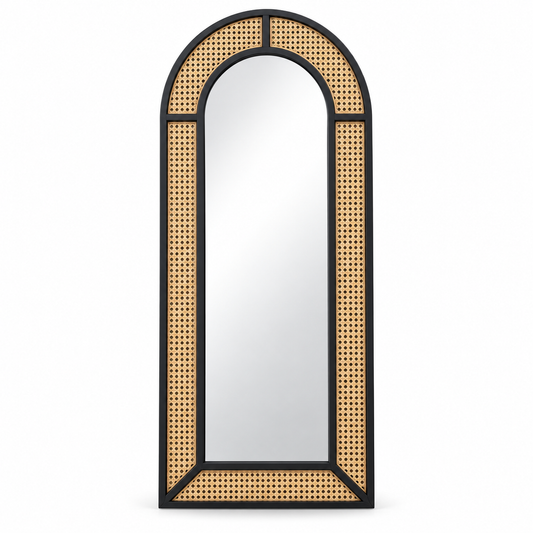 Cane Arch Mirror — cane-framed arch wall mirror | Belmont & Kensing