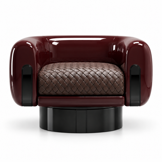 The Veyra Lounge Chair — sculptural lounge chair, front view | Belmont & Kensing