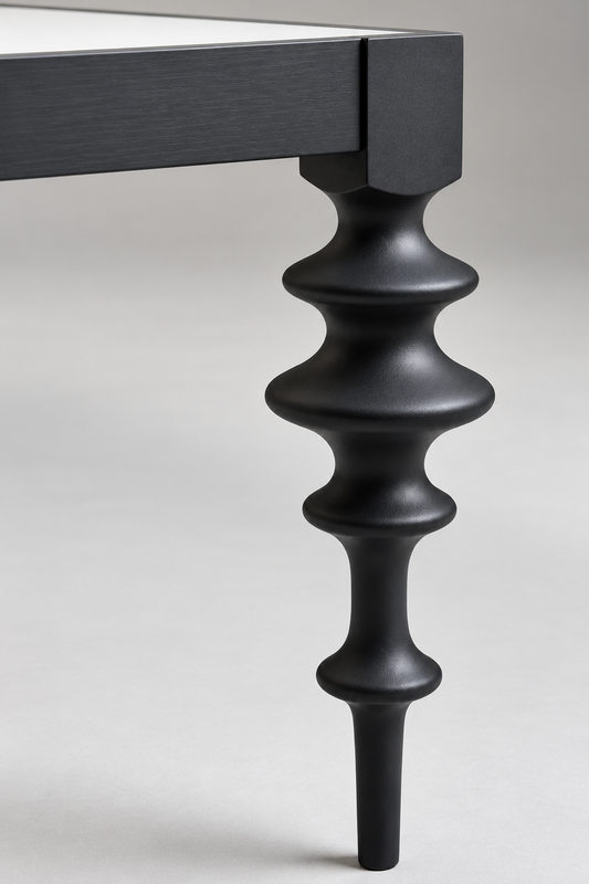 Bobbin Coffee Table — bobbin coffee table, detail of the turned legs | Belmont & Kensing