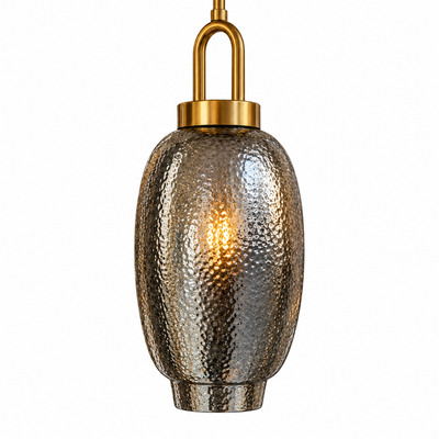 Halston Hammered Glass Pendant — hammered glass pendant light in silver | Belmont & Kensing