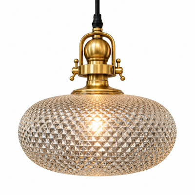 Ardleigh Dimpled Glass Pendant — dimpled clear glass pendant light | Belmont & Kensing