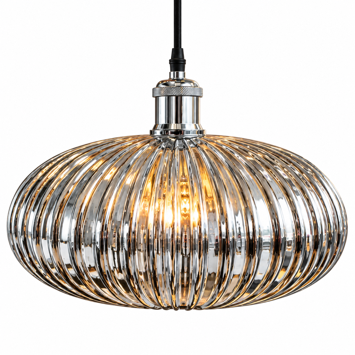 Cavendish Fluted Glass Pendant — fluted clear glass pendant light | Belmont & Kensing
