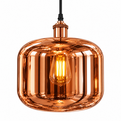 Harlow Fluted Glass Pendant — fluted glass pendant light in rose | Belmont & Kensing