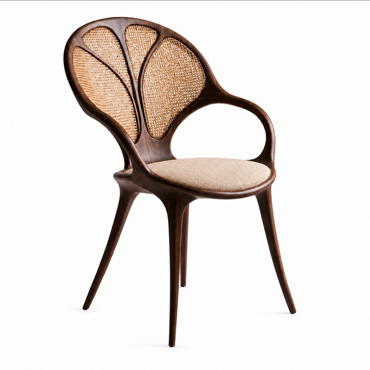 Fiore Clover Cane Armchair — cane armchair with a clover medallion back | Belmont & Kensing