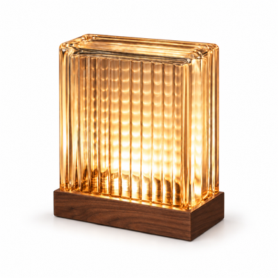 Bloc Slatted Table Lamp — slatted oak table lamp | Belmont & Kensing