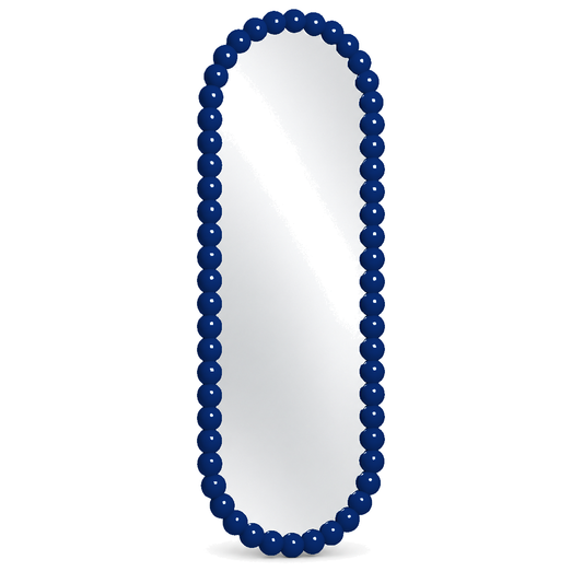 Bobbin Arch Floor Mirror — bobbin-framed arch floor mirror in a bedroom setting | Belmont & Kensing