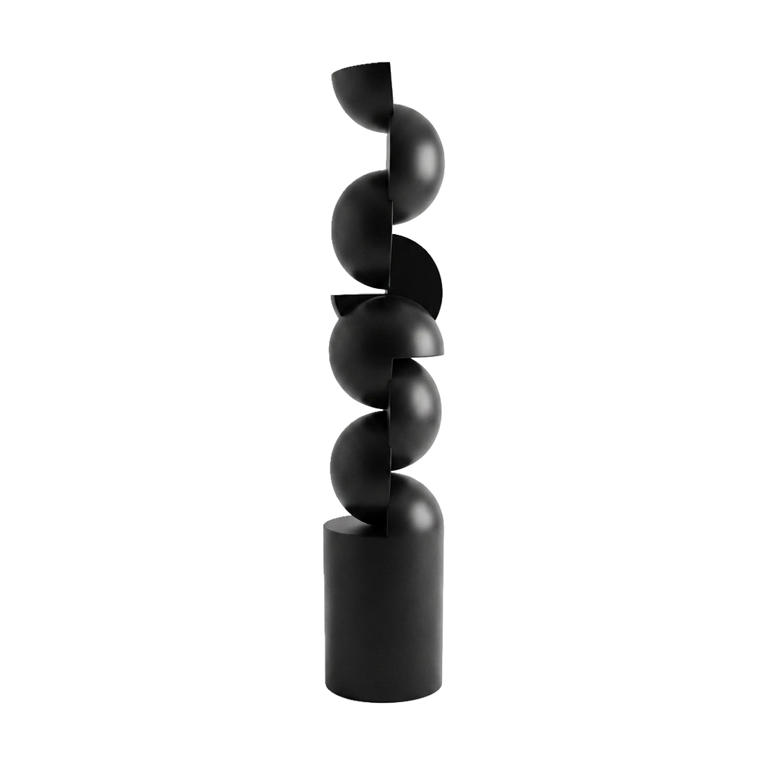 Stacked Sphere Side Table – Black / Red