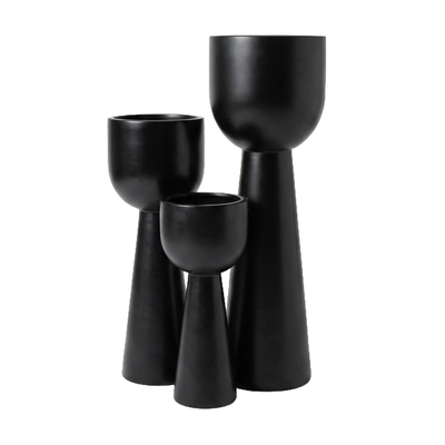 Sculptural Candle Trio – Matte Black