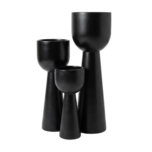 Sculptural Candle Trio – Matte Black