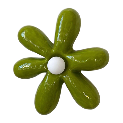 Bloom Ceramic Flower Wall Light — ceramic flower wall light in olive | Belmont & Kensing