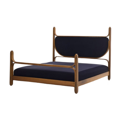 Arc Bed — bed in navy and oak | Belmont & Kensing