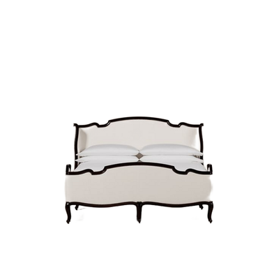 Iron Scroll Bed — bed in black and cream iron | Belmont & Kensing
