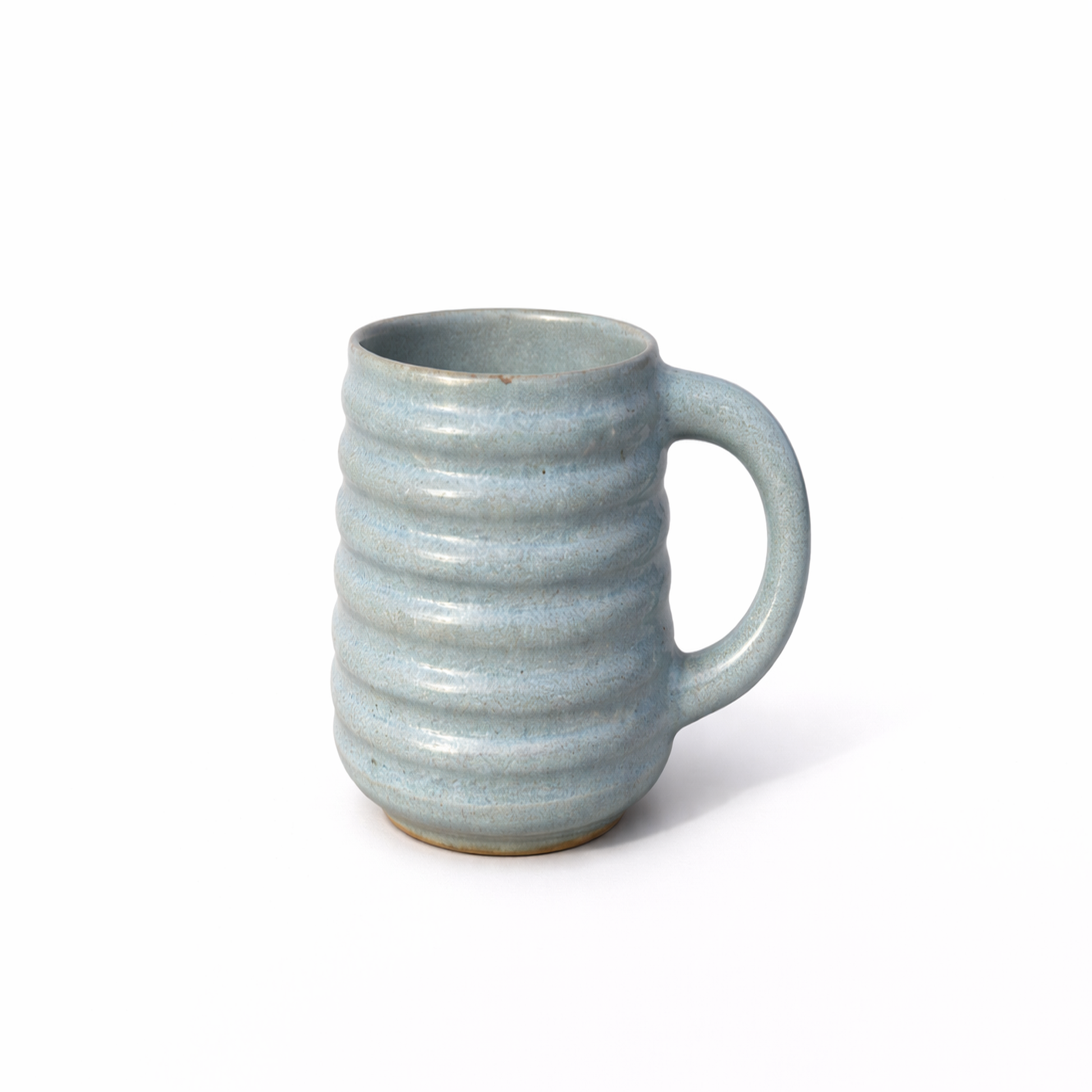 Soft Blue Ribbed Mug — Belmont & Kensing
