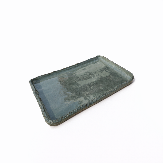 Green-Grey Ceramic Tray — Belmont & Kensing