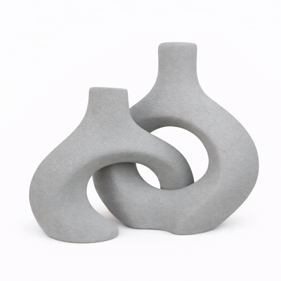 White Interlocking Rings Sculpture — Belmont & Kensing