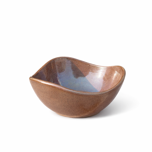 Folded Brown Stoneware Bowl — Belmont & Kensing