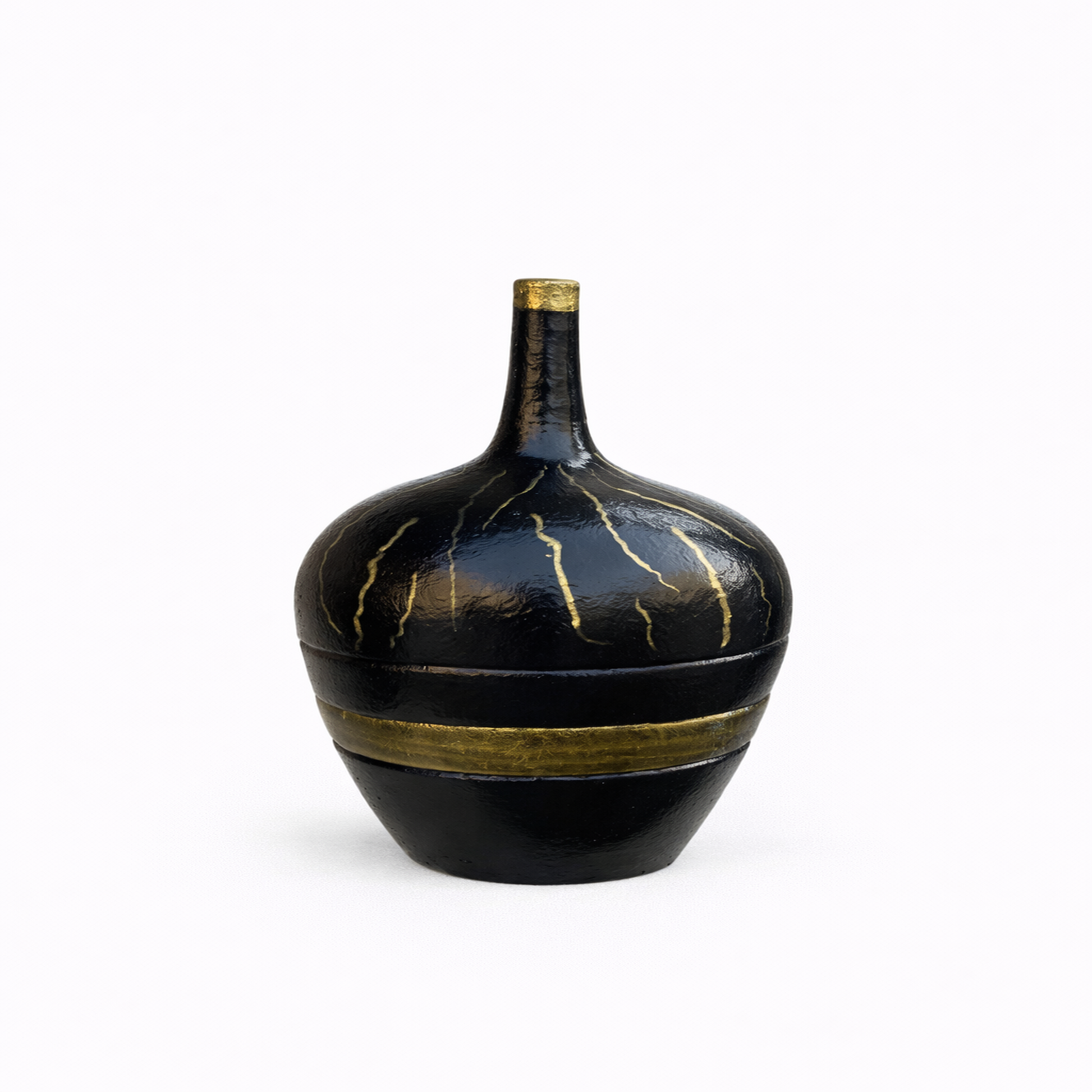 Black Glazed Bud Vase — Belmont & Kensing