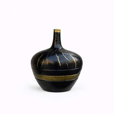 Black Glazed Bud Vase — Belmont & Kensing