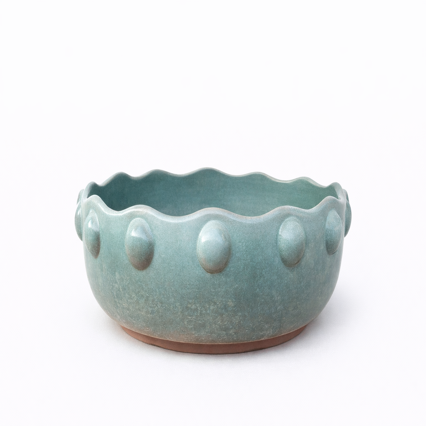 Sage Scalloped Ceramic Bowl — Belmont & Kensing
